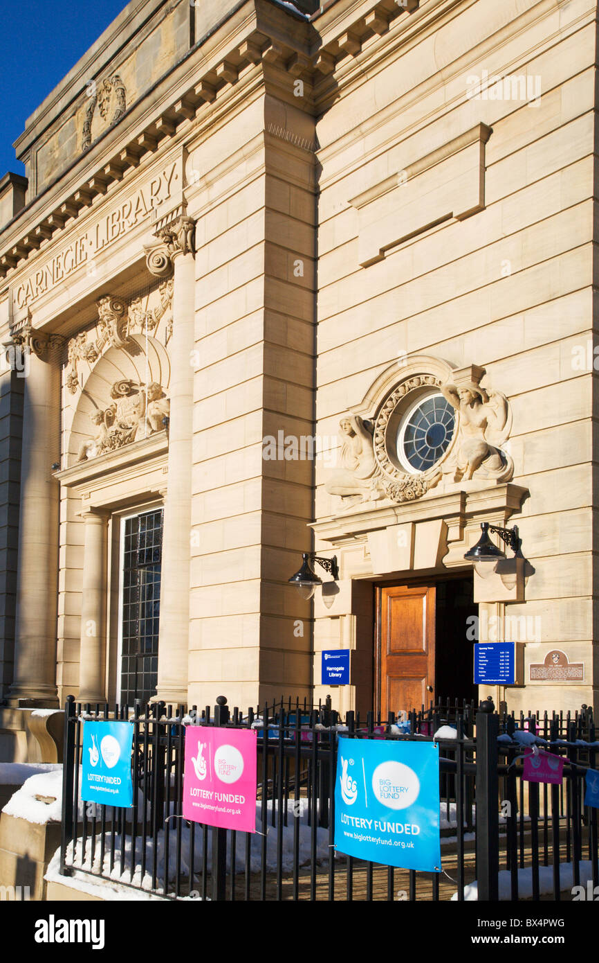 Restaurierte Fassade des Harrogate Bibliothek neu eröffnet 2010 North Yorkshire England Stockfoto