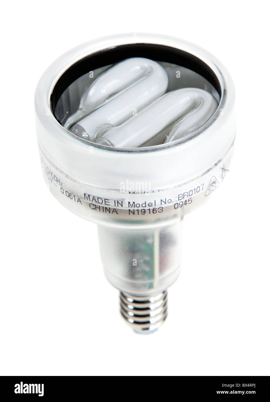 Energiesparlampe Mini KMU in China hergestellt und verkauft in Großbritannien Stockfoto