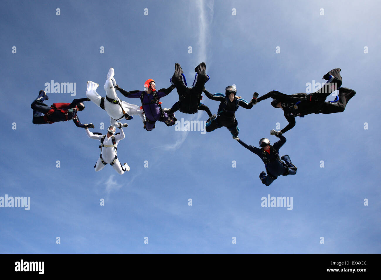 Formationsspringen Stockfoto