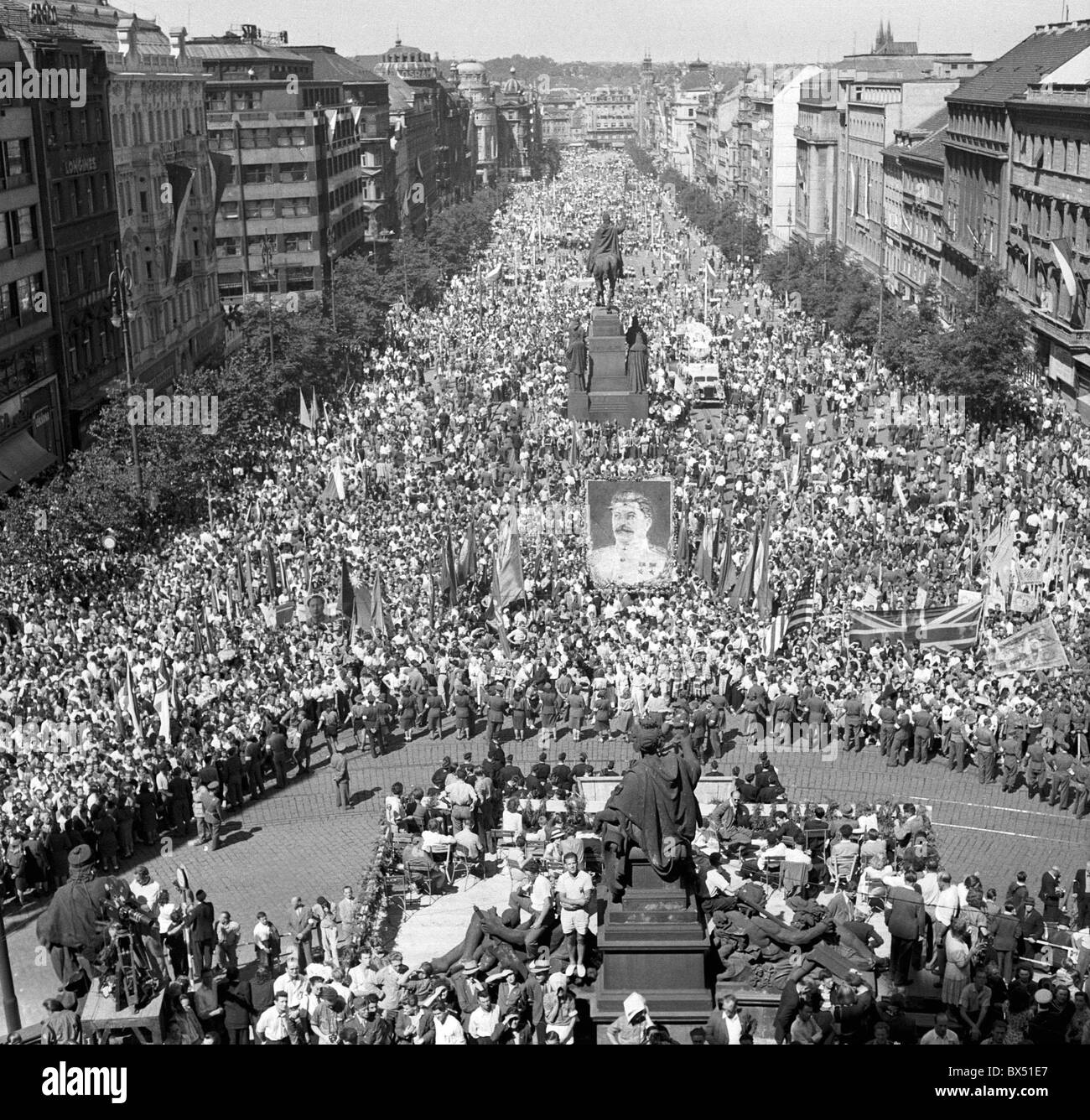 Wenzelsplatz, riesige Menschenmenge Stockfoto
