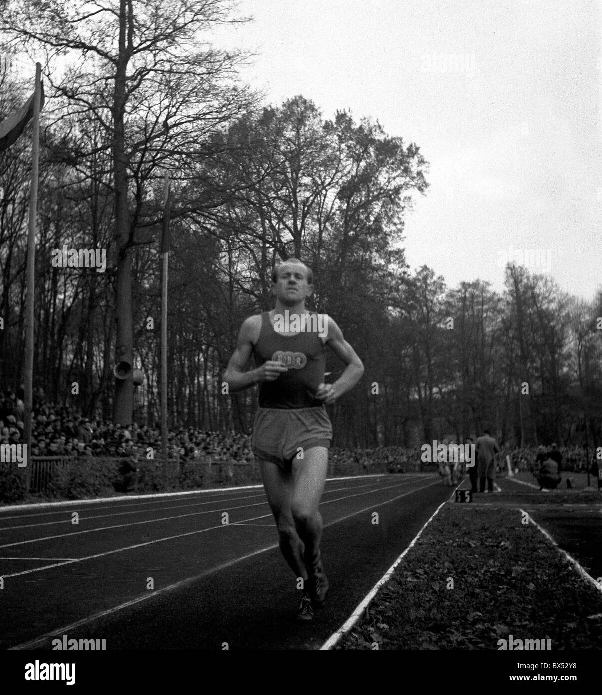 Emil Zatopek, Weltrekord Stockfoto