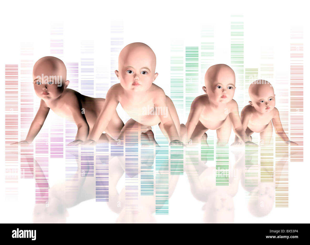 Menschliches Klonen, Kunstwerk Stockfoto