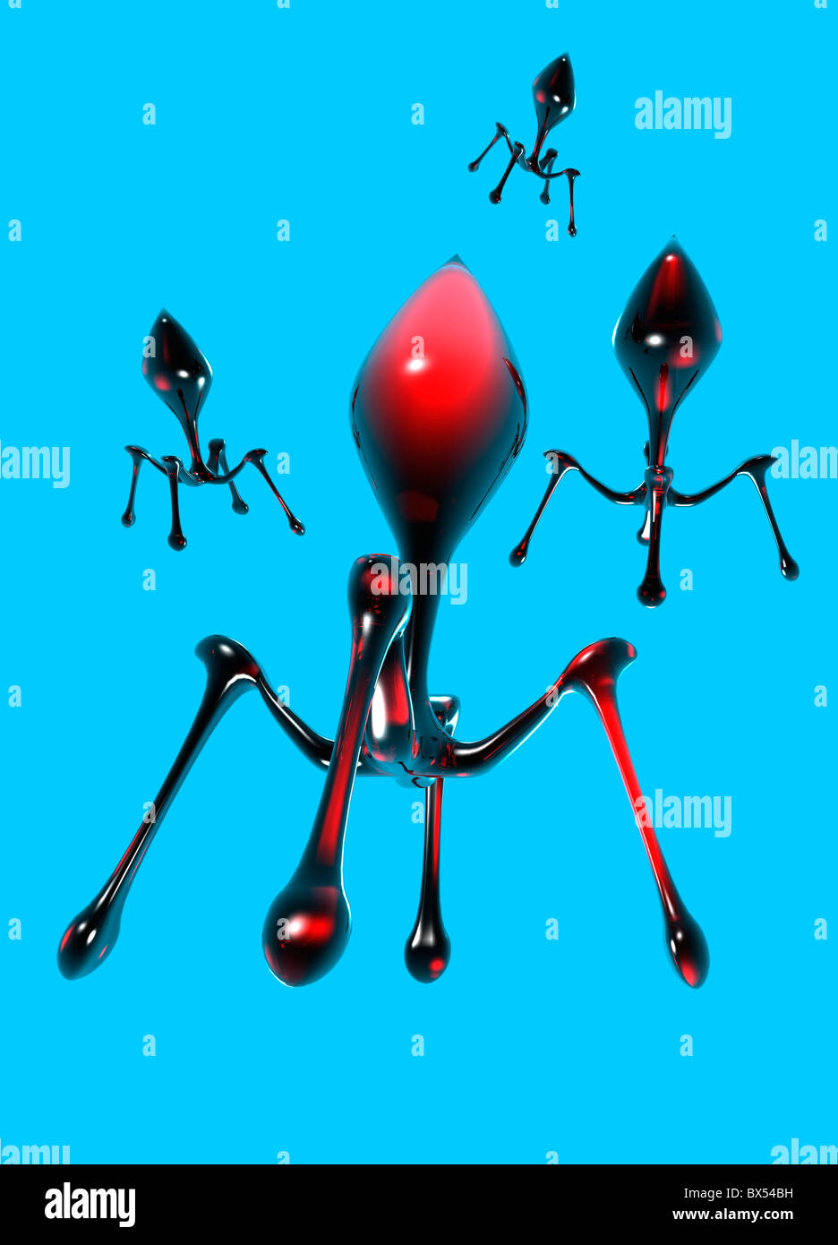 Bakteriophagen, artwork Stockfoto