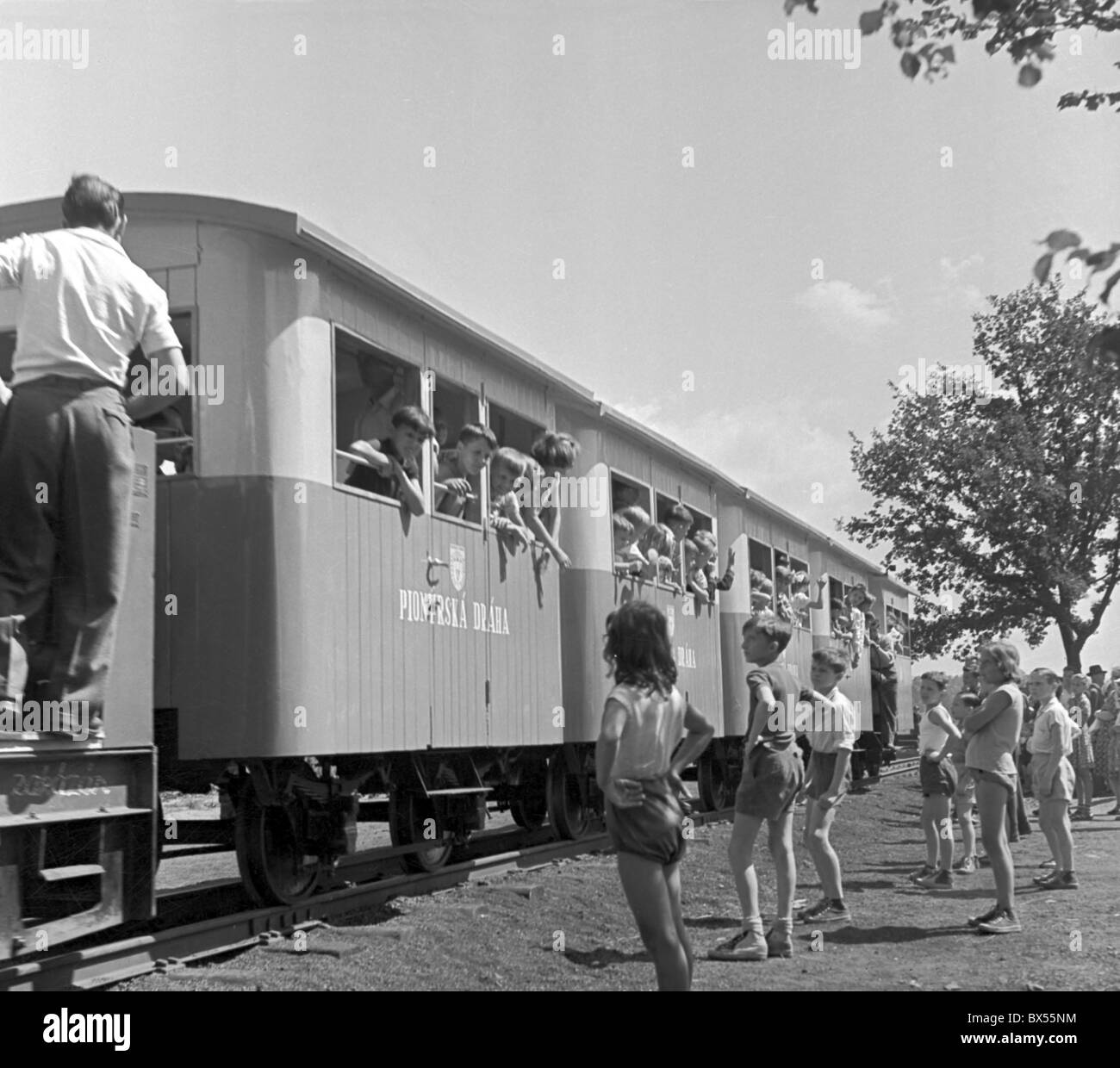 Pionier-Eisenbahn, tschechoslowakische kommunistische Jugend Stockfoto