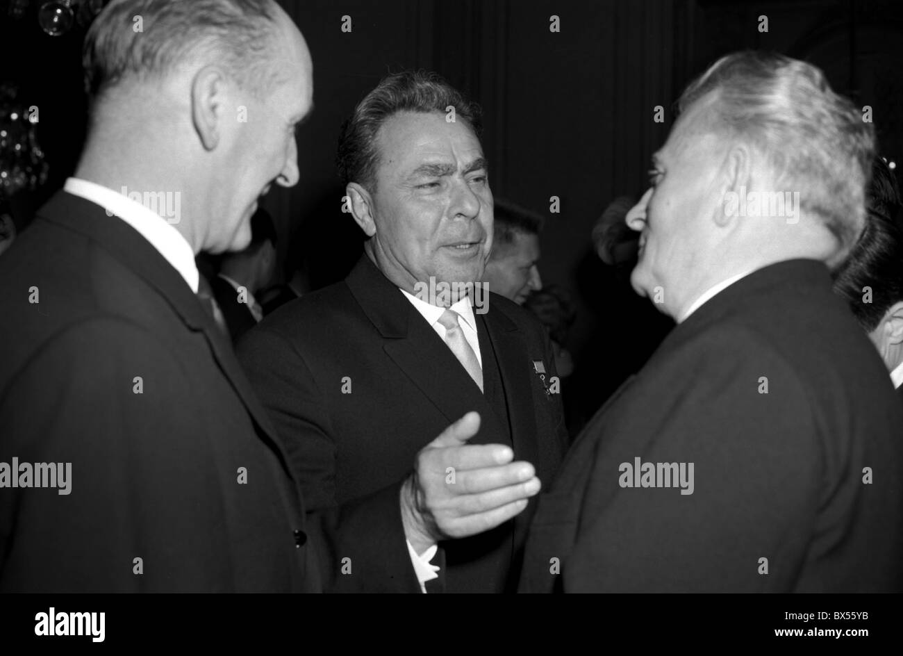 Sowjetischer Politiker Leonid Ilyich Brezhnev in Prag. Tschechoslowakei 1963. (CTK Foto / Jiri Rublic) Stockfoto