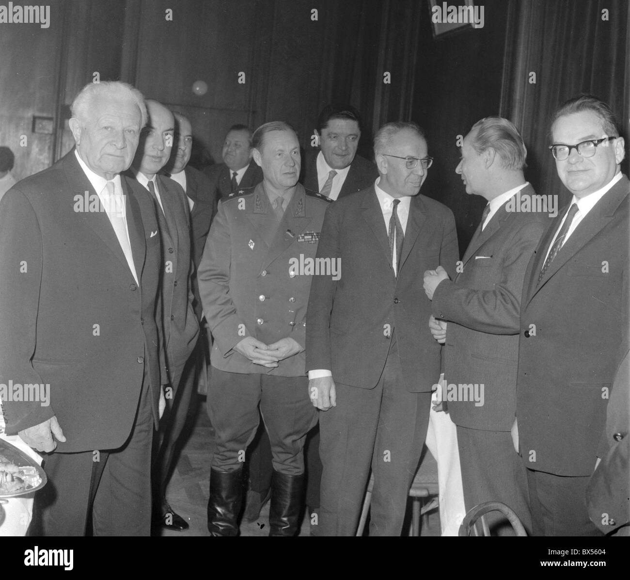 Alexander Dubcek, Gustav Husak, Ludvik Svoboda, Stepan Chervonenko