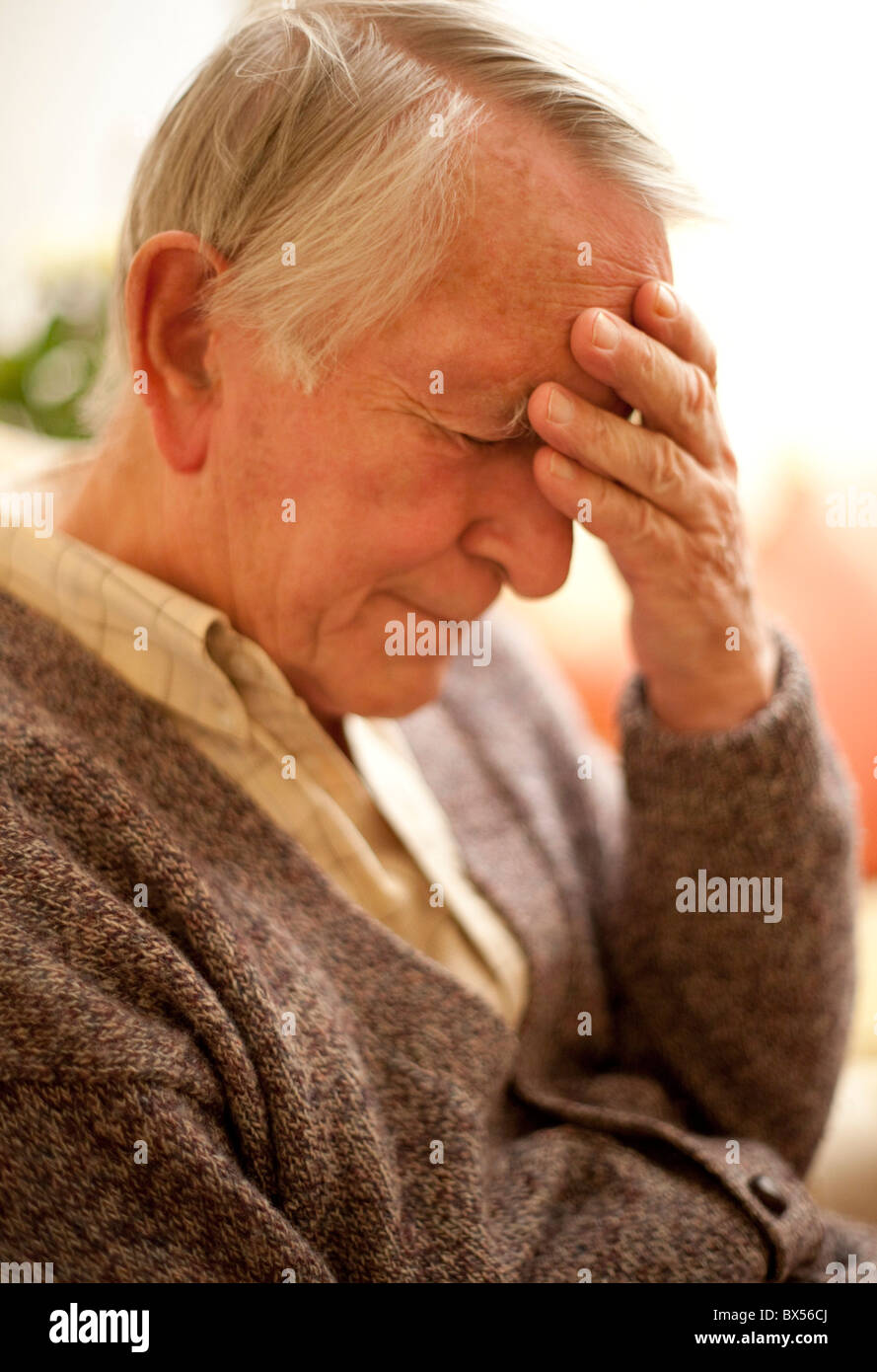 Depressive ältere Menschen Stockfoto