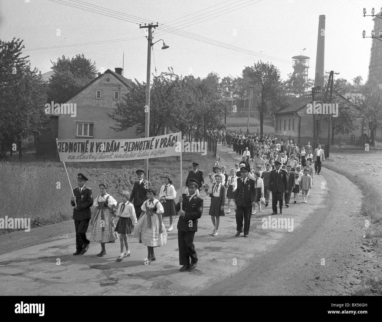National Assembly Ellection, politisches Ereignis, Banner, kommunistische Propaganda, Angst Stockfoto