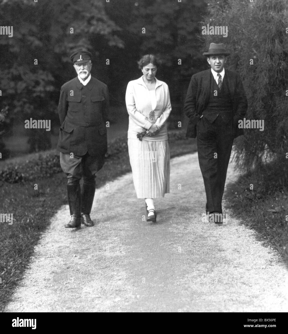 Tomas Garrigue MASARYK, Alice MASARYKOVA, Jan MASARYK Stockfoto