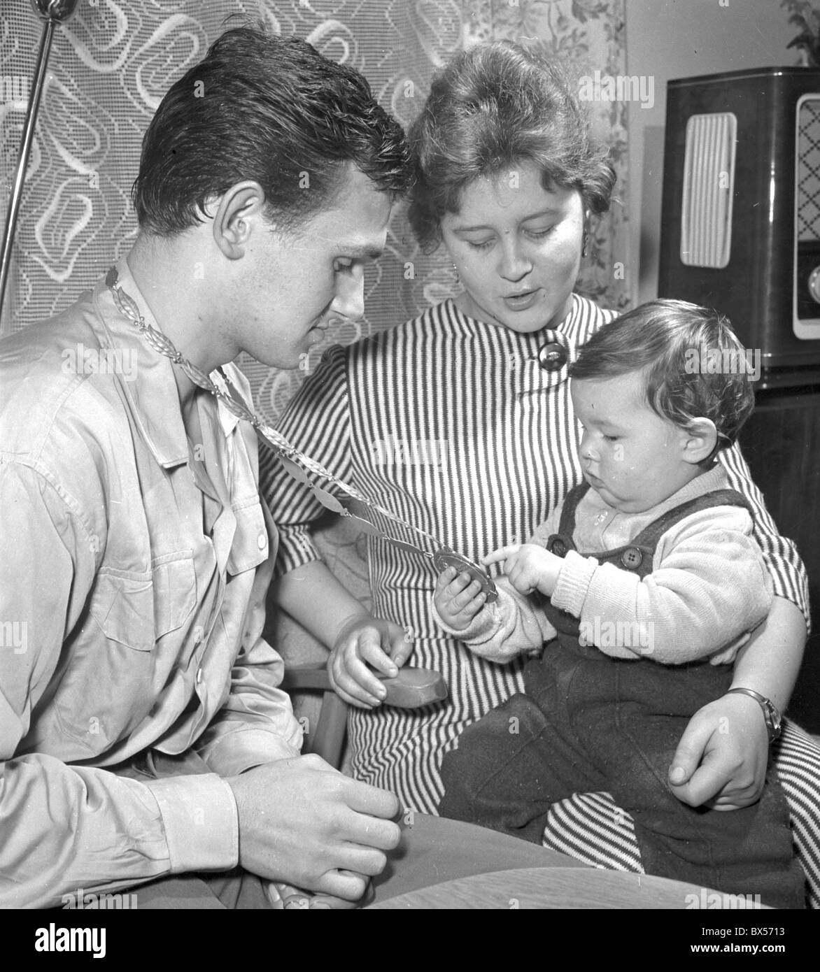 Bohumil Nemecek, Boxer, Olympische Goldmedaille, 1960, Familie Stockfoto