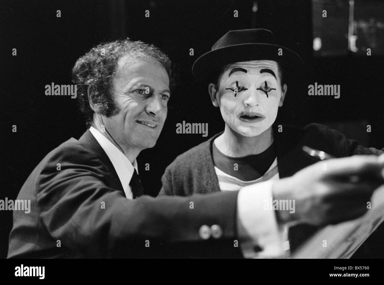 Marcel Marceau, Ladislav Fialka, Schauspieler, Pantomime Stockfoto