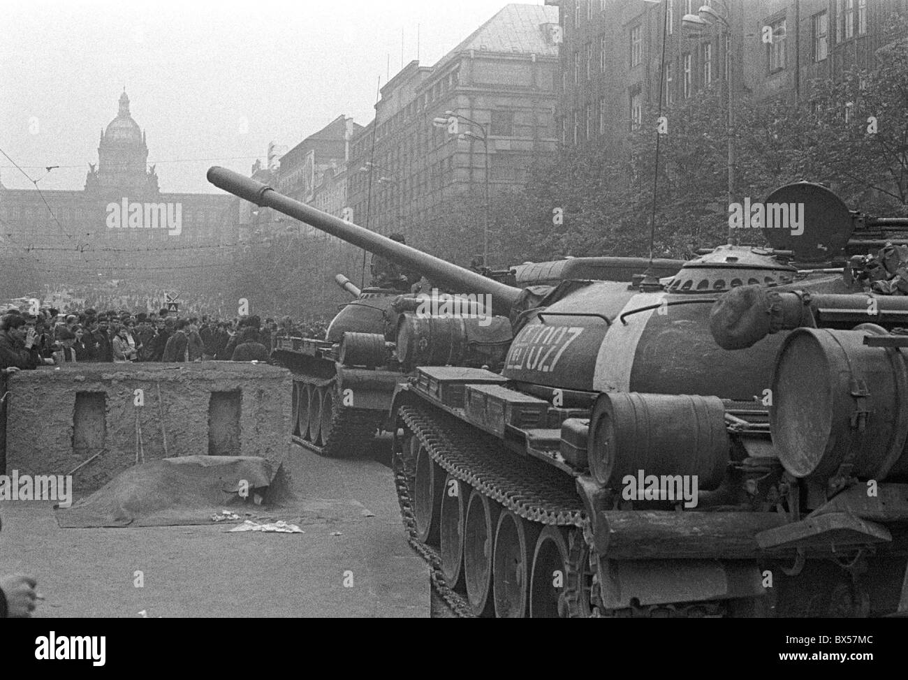 Sowjetische Panzer, Wenzelsplatz, nationale Muzeum Stockfoto