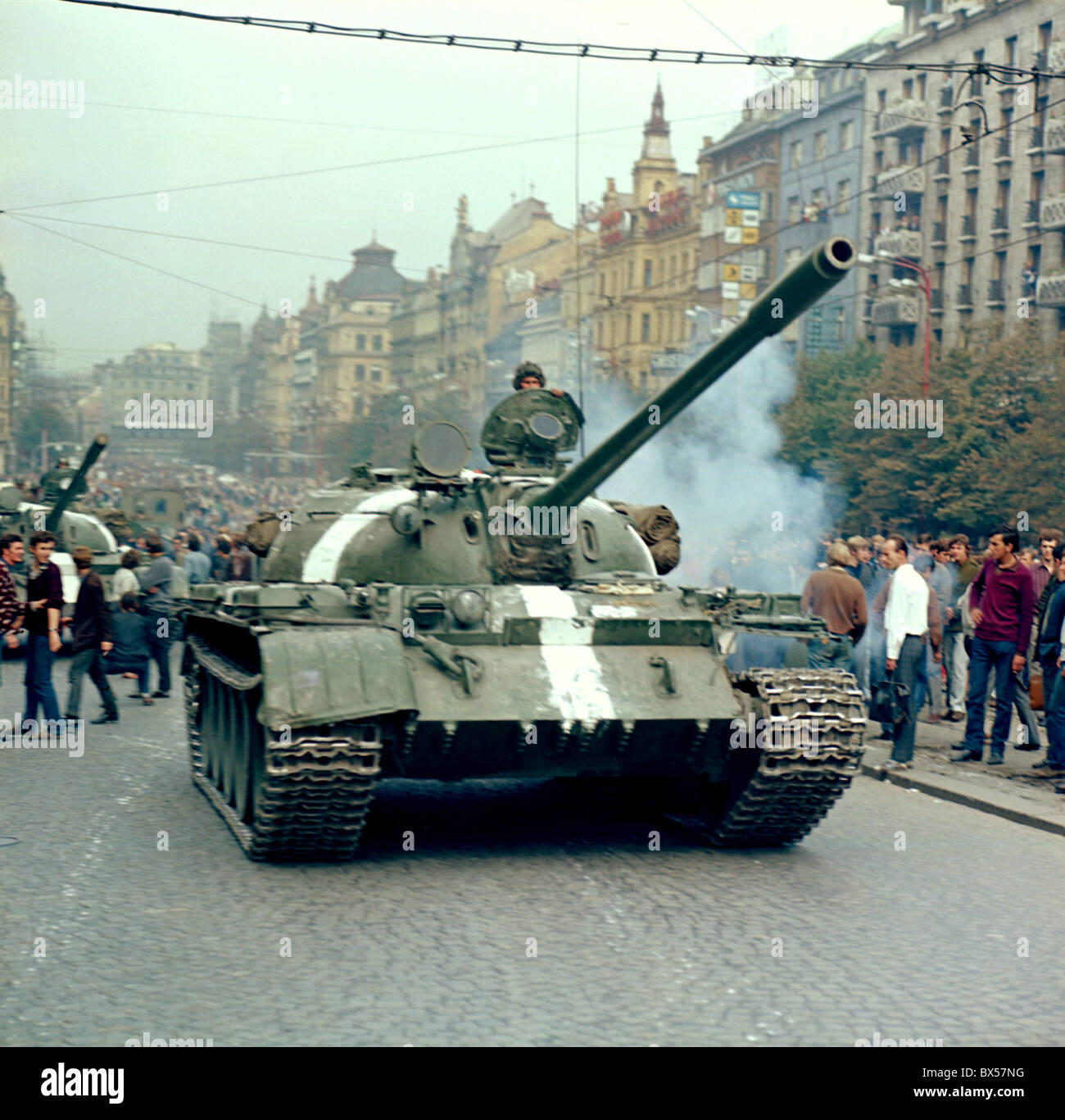 Sowjetische Panzer, Wenzelsplatz, Prag Stockfoto