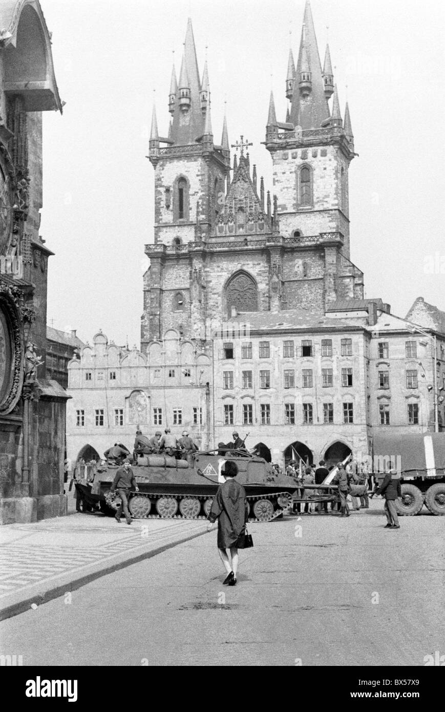 Panzer, Altstädter Ring, Teynkirche Stockfoto