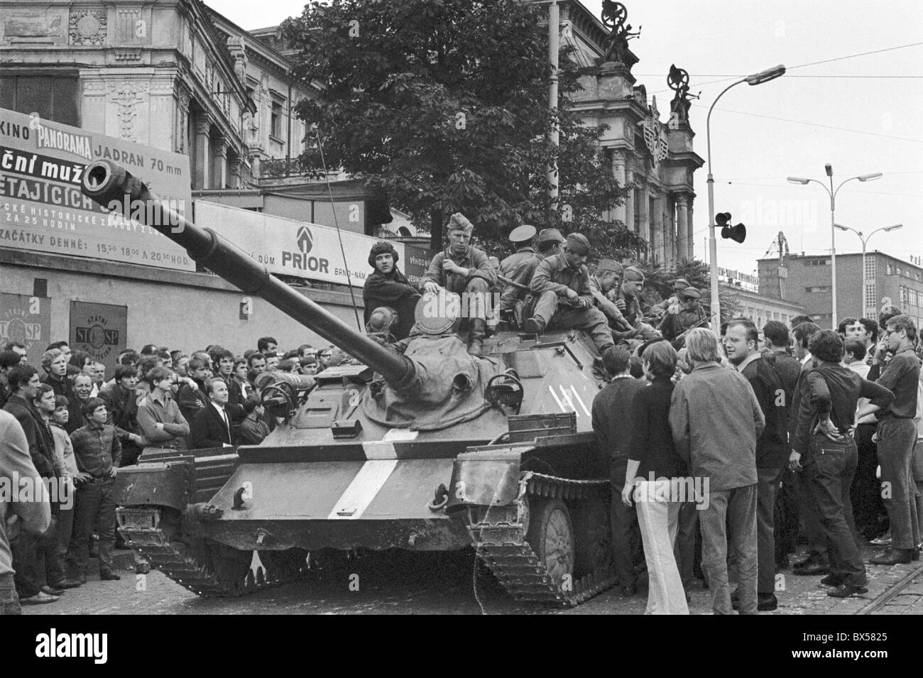 Tank, Protest, Brünn Stockfoto