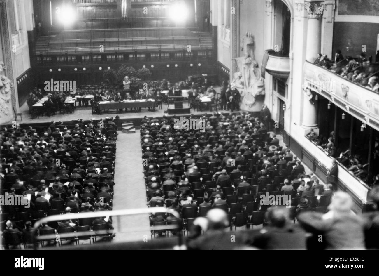 Czechoslovakia´s SPD-Mitglieder treffen sich in ihren 50. Jubiläum im Jahre 1922. Stockfoto