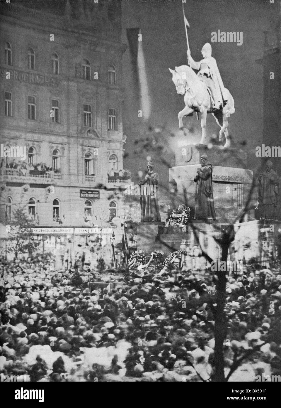 Prag 1929, Feier Jahrtausends St. Vaclav. Stockfoto