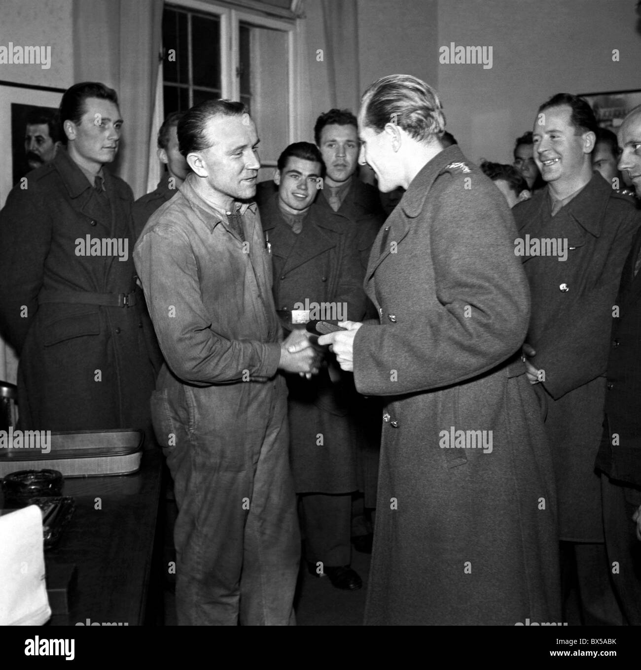 Emil Zatopek, Skoda Arbeiter, Prag Stockfoto