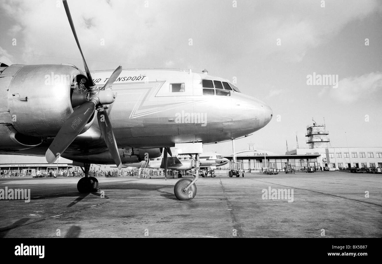 Československé aerolinie Flugzeuge. Prag, Tschechoslowakei 1958. (CTK Foto Jan Tachezy) Stockfoto