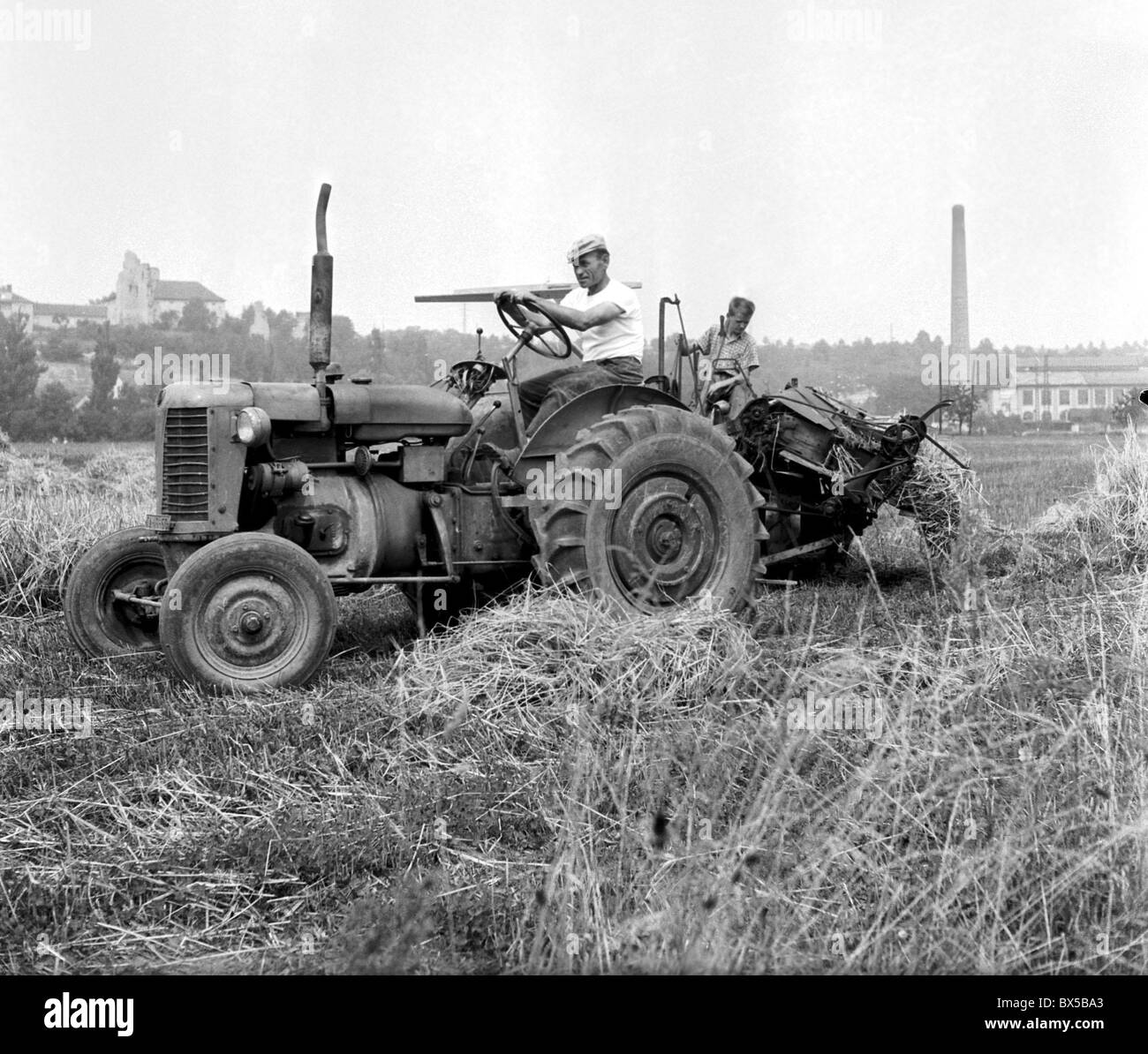 Weizenernte, Mähdrescher, United Landw. Genossenschaft Stockfoto