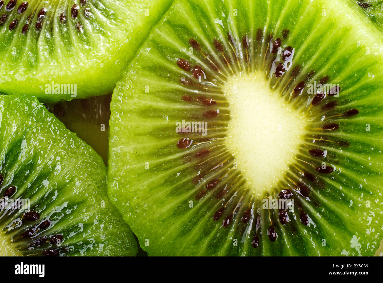 Abstrakte frische Kiwi Makro-Foto als Hintergrund. Stockfoto