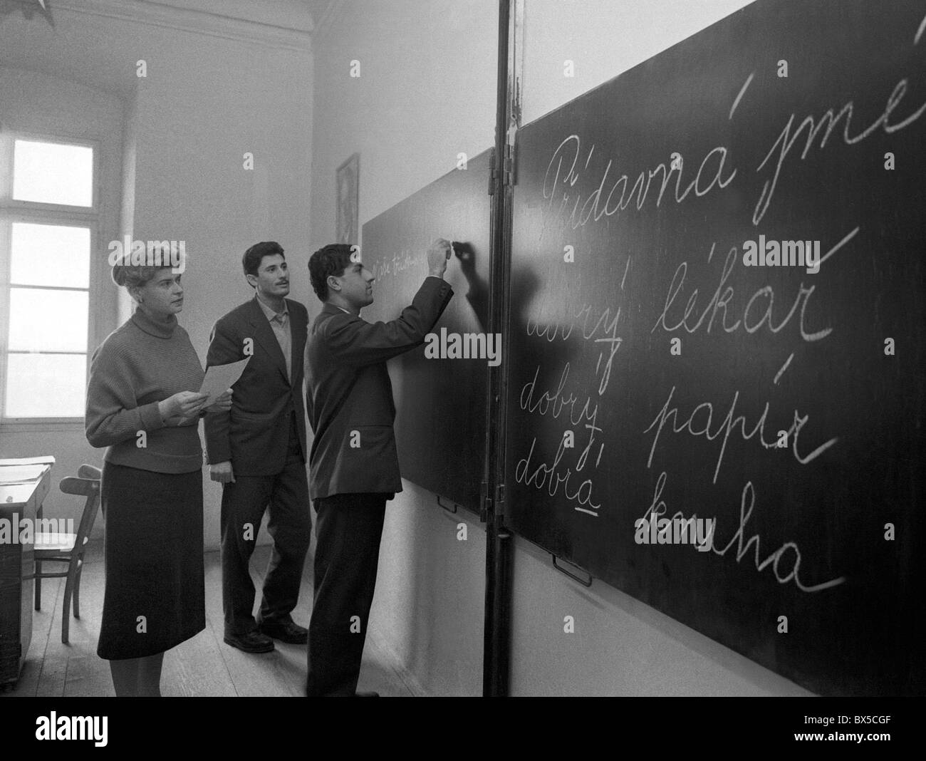 ausländische Studierende, Tafel, Sprachkurs Stockfoto