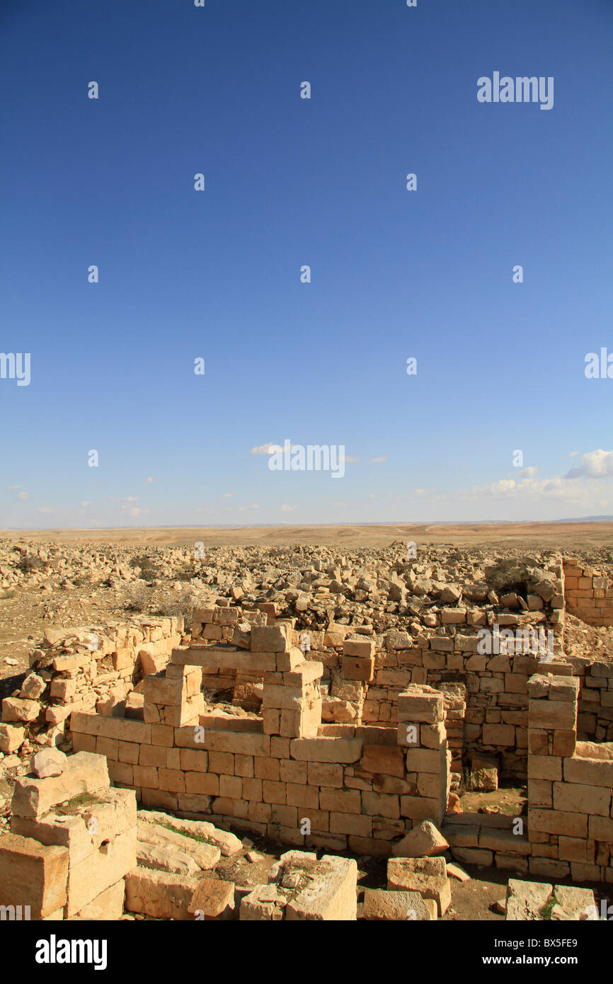 Israel, Rehovot in der Negev-Wüste auf der Weihrauchstrasse Nabatran bleibt der byzantinischen Stadt Stockfoto