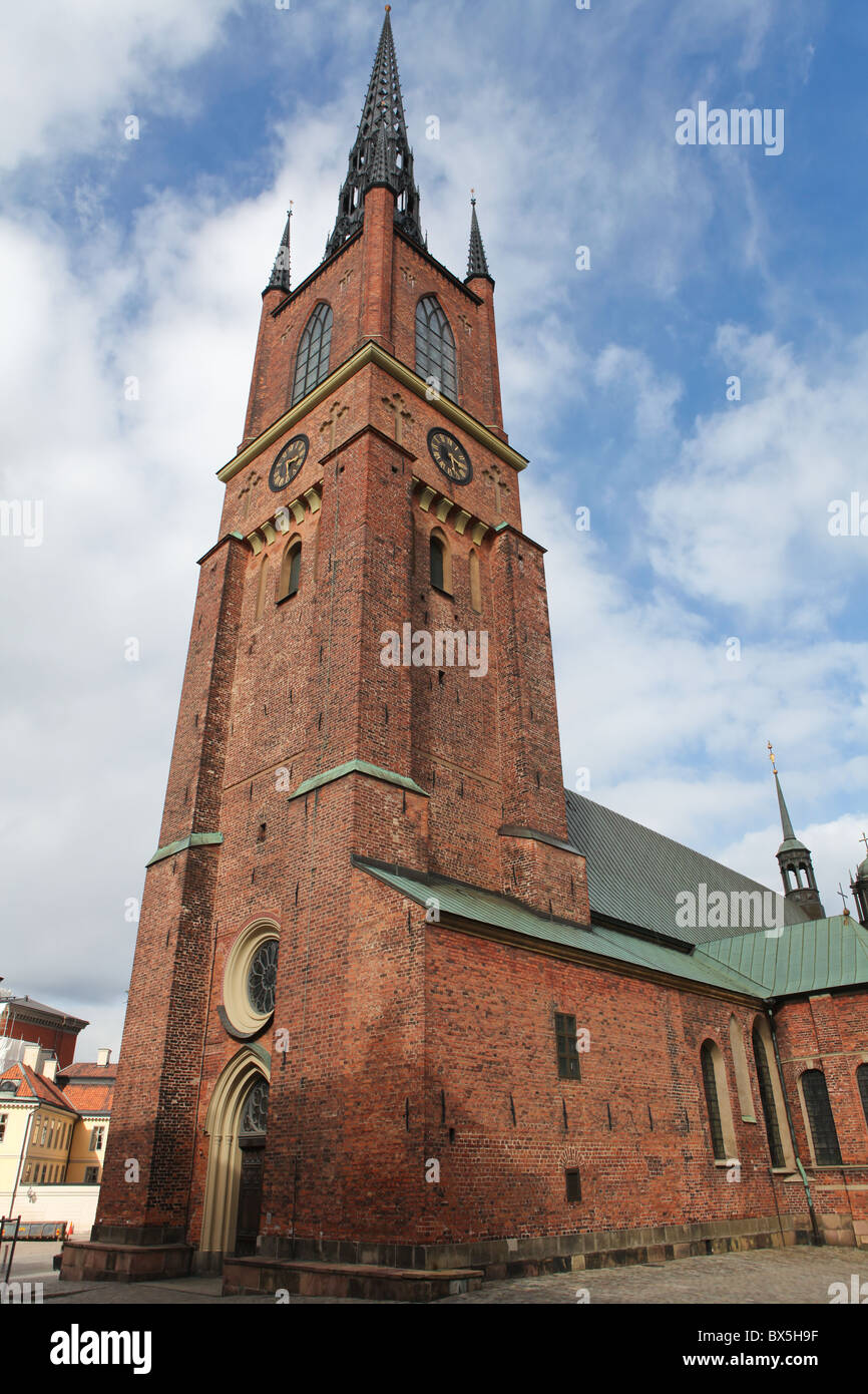 Turm der Kirche Riddarholmen in Stockholm, Grabstätte der schwedischen Könige Stockfoto