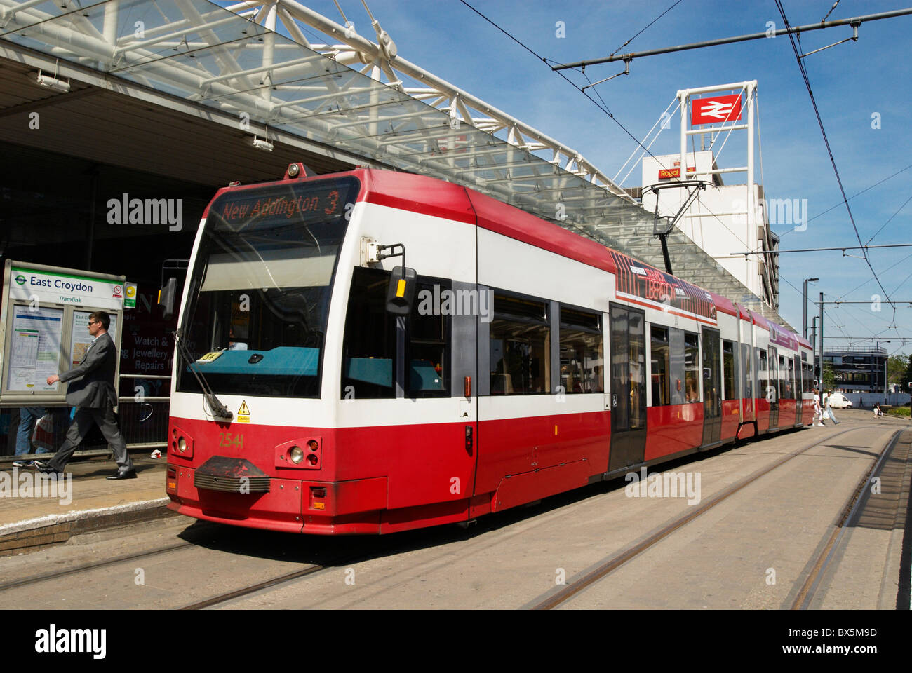 Croydons Tramlink-System East Croydon Station South London UK Stockfoto