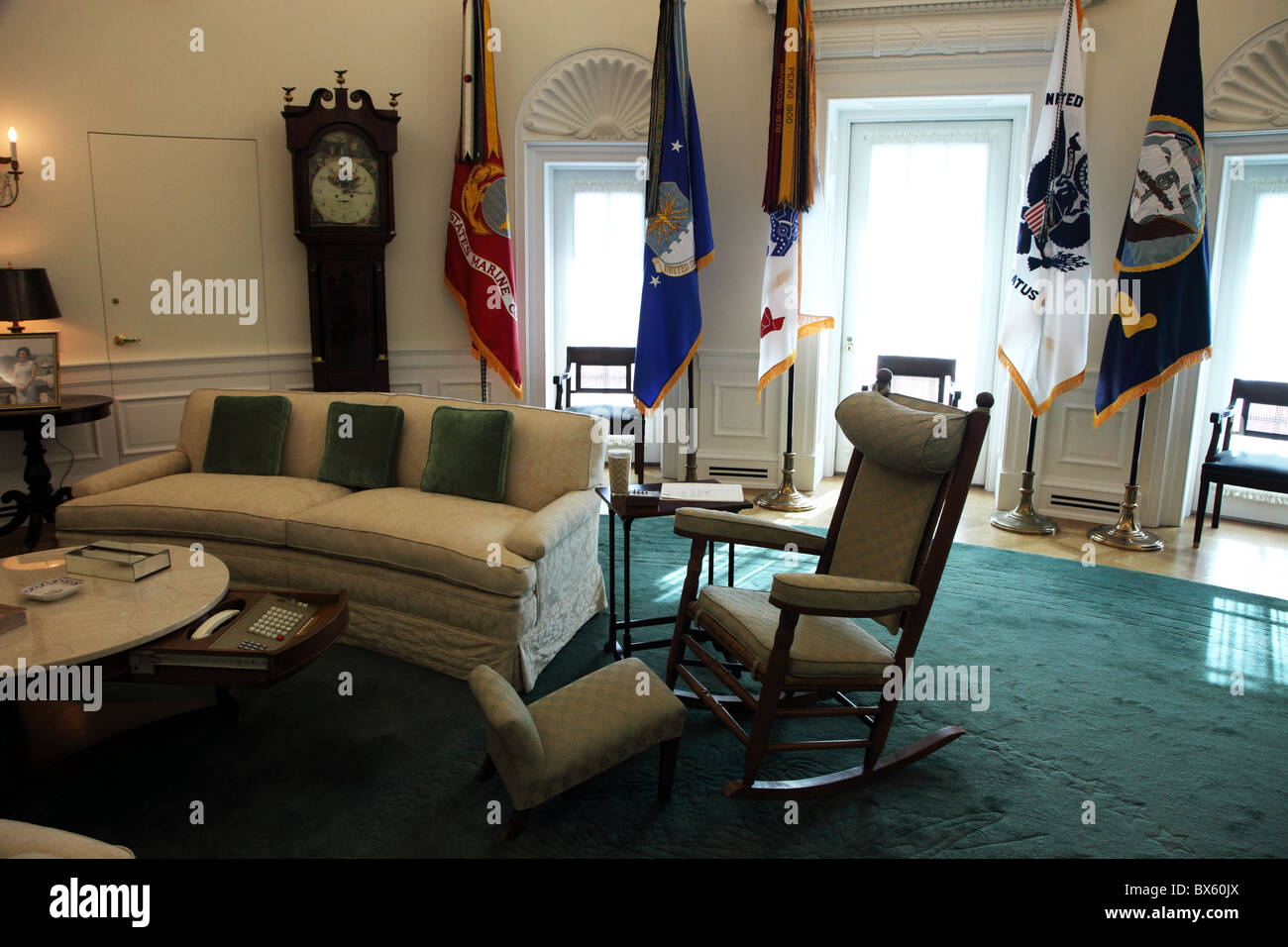 Oval Office Replik, Lyndon Baines Johnston Bibliothek & Museum, Autin, Texas Stockfoto