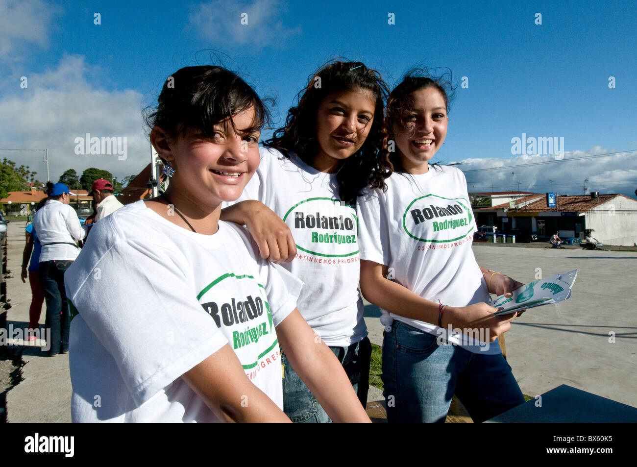 Teenager Kandidat Unterstützer Kommunalwahlen Costa Rica Stockfoto