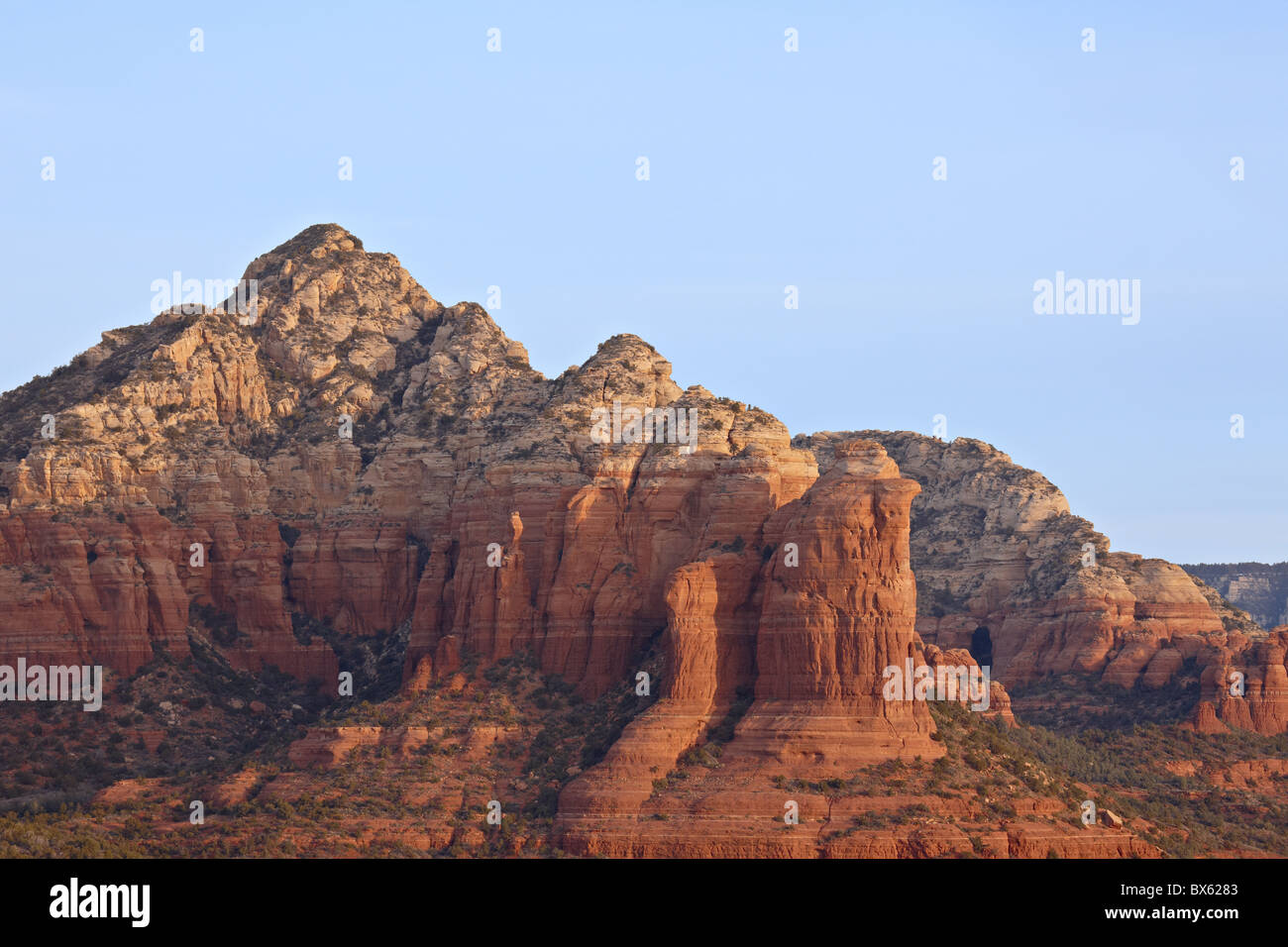 Roten Felsformationen bei Sonnenaufgang, Coconino National Forest, Arizona, Vereinigte Staaten von Amerika, Nordamerika Stockfoto