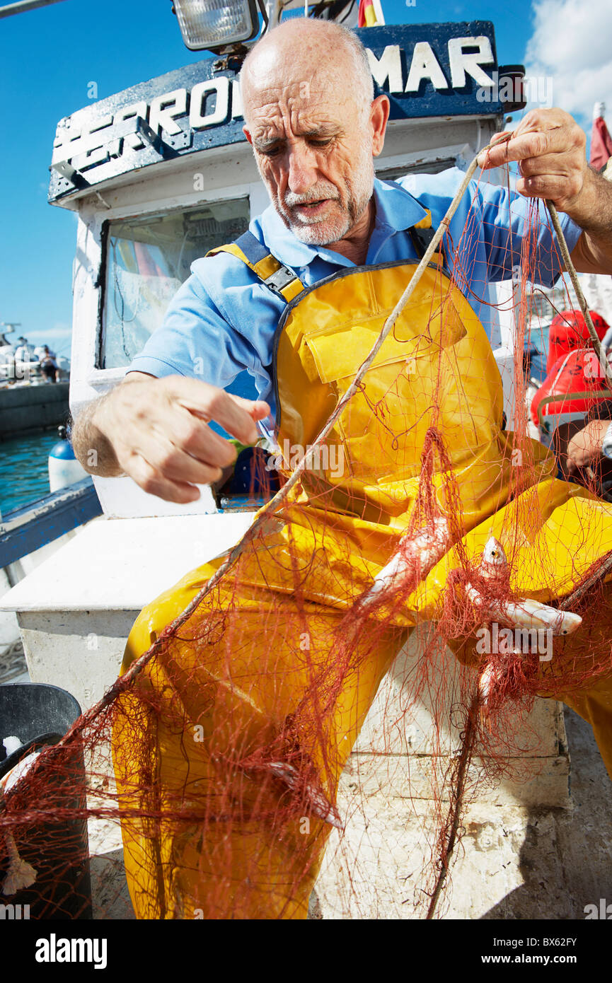 Fischer Fisch aus Netzen Stockfoto
