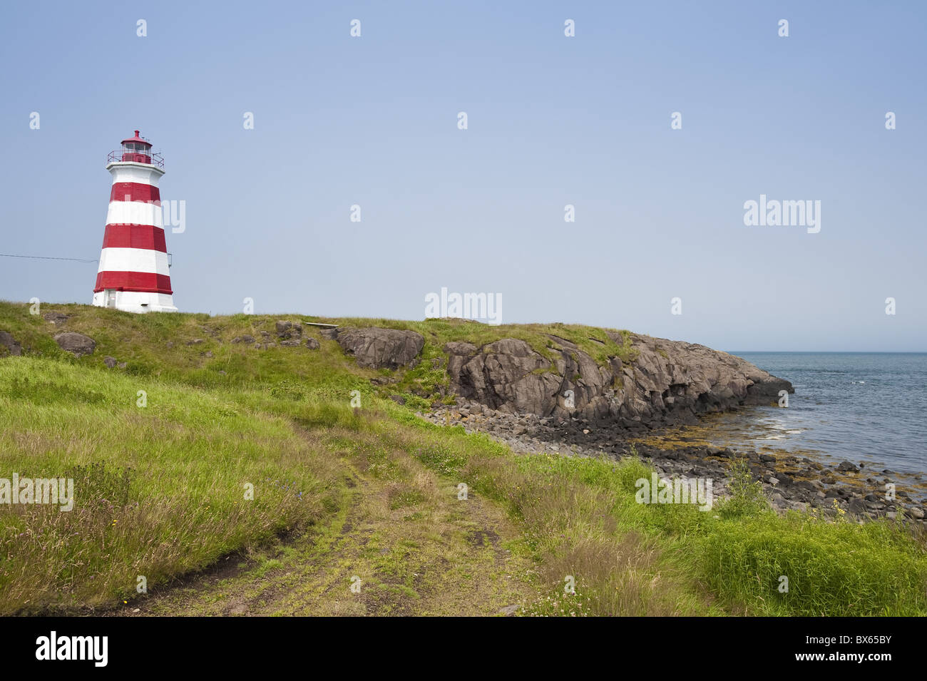 Brier Island Lighthouse, Nova Scotia, Kanada, Nordamerika Stockfoto