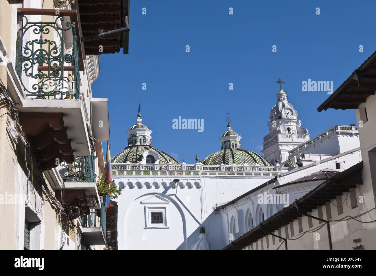 Rückseite des Santo Domingo Kirche, historisches Zentrum, UNESCO-Weltkulturerbe, Quito, Ecuador, Südamerika Stockfoto