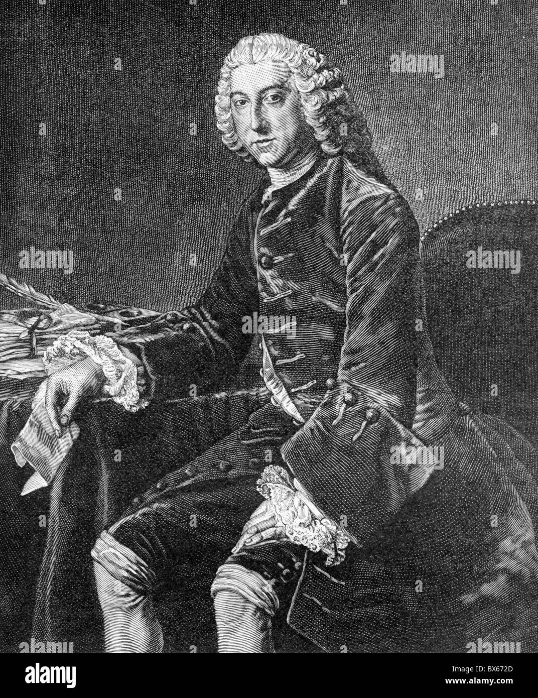 William Pitt, 1. Earl of Chatham; Schwarz und weiß-Abbildung; Stockfoto