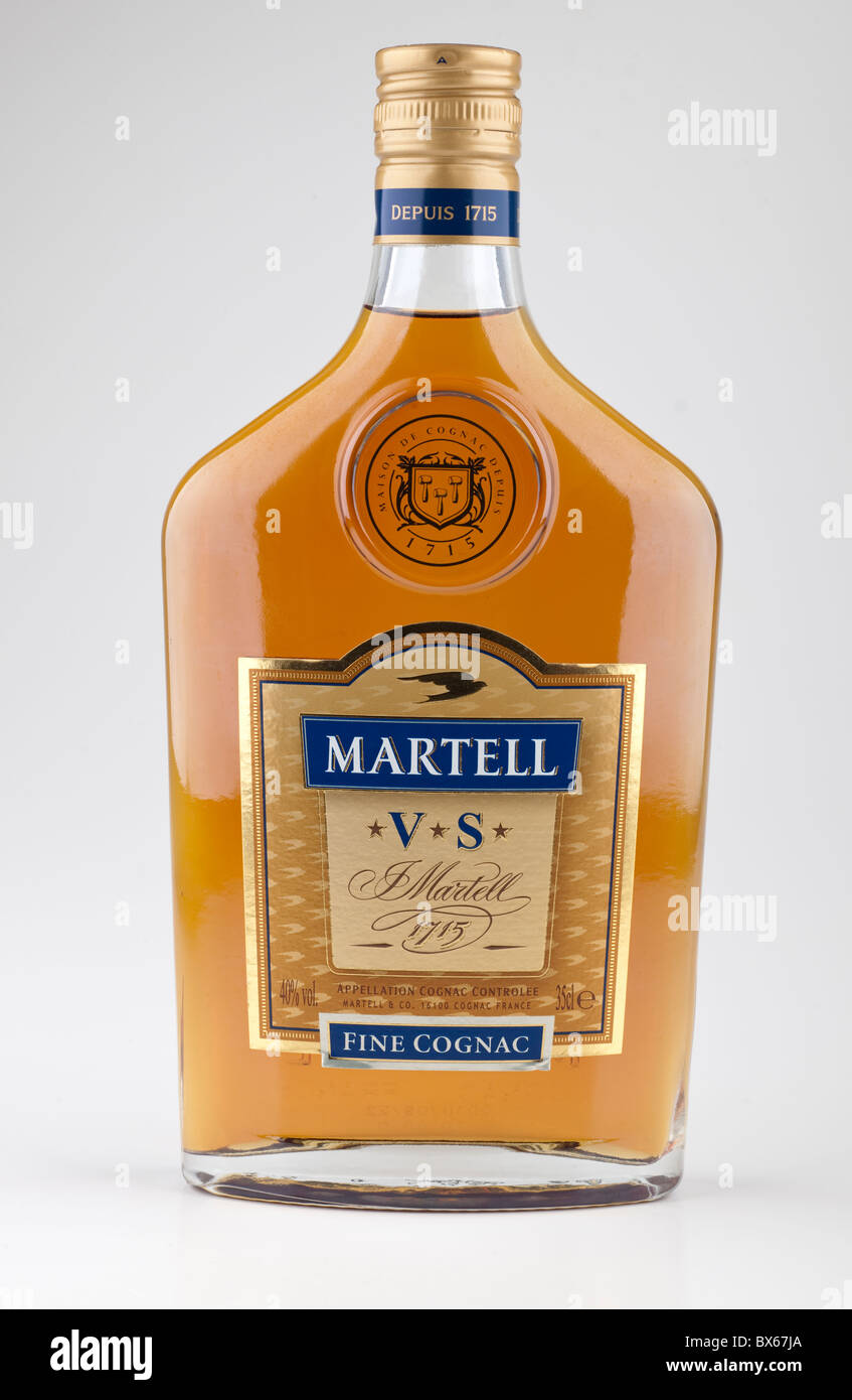 Flasche feinen Cognac Martell Stockfoto