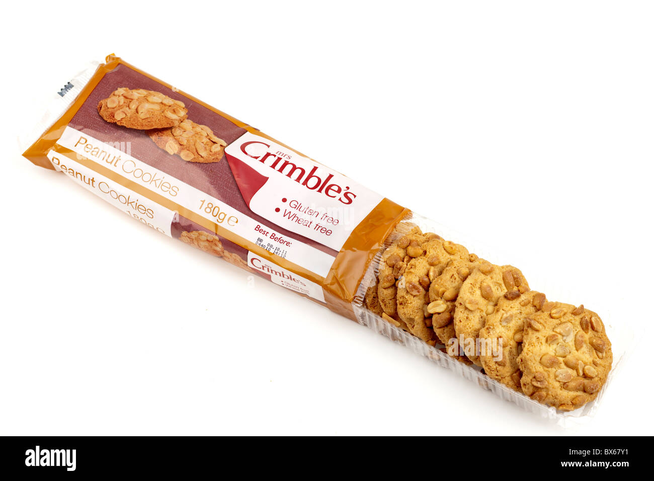 Paket von Frau Crimble Gluten und Weizen frei Erdnusskekse Kekse Stockfoto