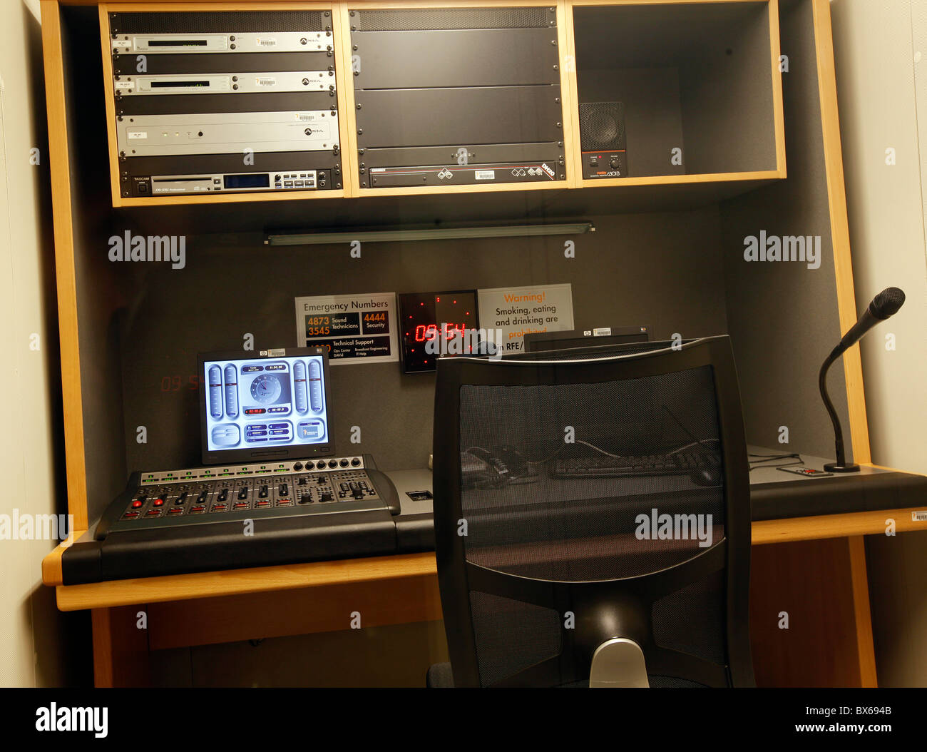 Radio Free Europe/Radio Liberty (RFE/RL), Neubau, zentrale, Interieur, Rundfunk-studios Stockfoto