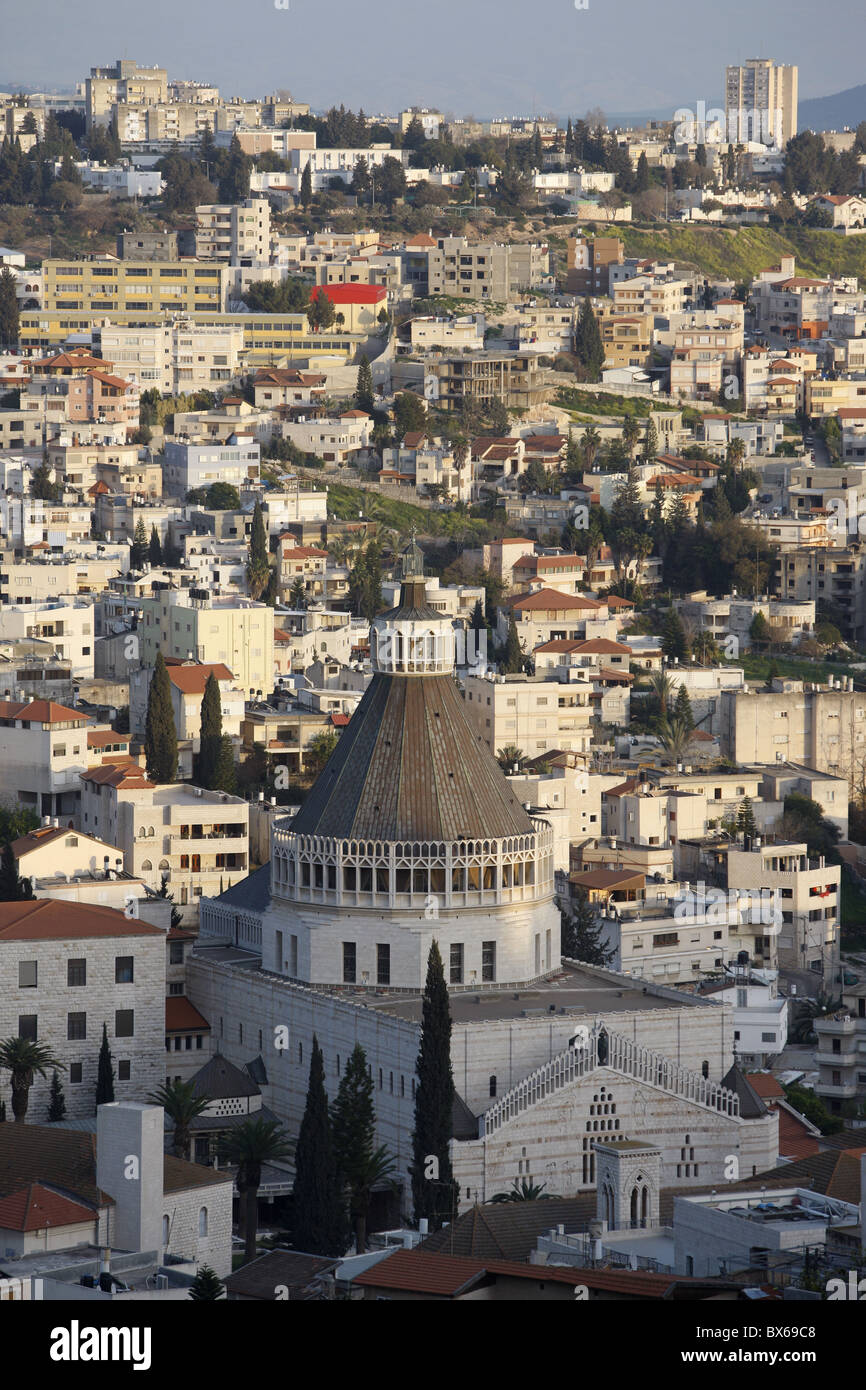 Basilika und Stadt, Nazareth, Israel, Nahost Stockfoto