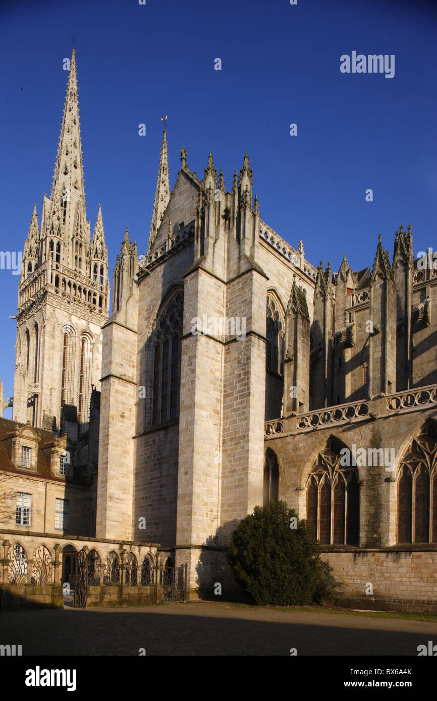 Saint-Corentin Kathedrale, Quimper, Finistere, Bretagne, Frankreich, Europa Stockfoto
