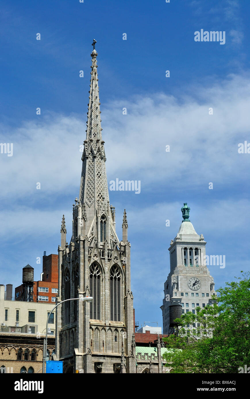 Turm von Grace Church in New York City Stockfoto