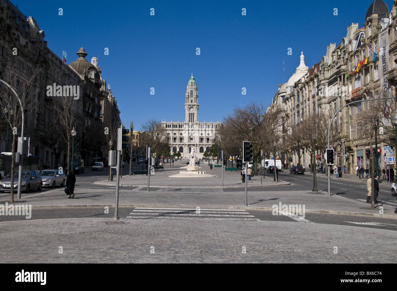 Praca de Liberdade, Porto, UNESCO World Heritage Site, Portugal, Europa Stockfoto