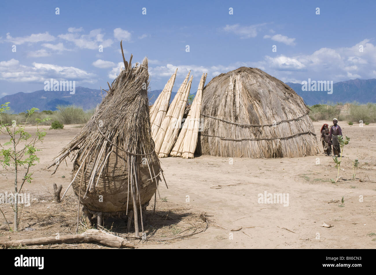 Traditionelles Haus am Arbore Stamm, Omo-Tal in Äthiopien, Afrika Stockfoto