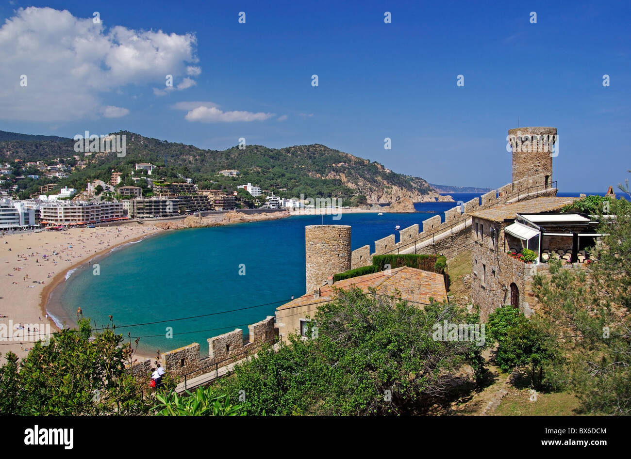 Stadtbild von Tossa de Mar, Costa Brava, Spanien. Mehr in meiner Galerie. Stockfoto