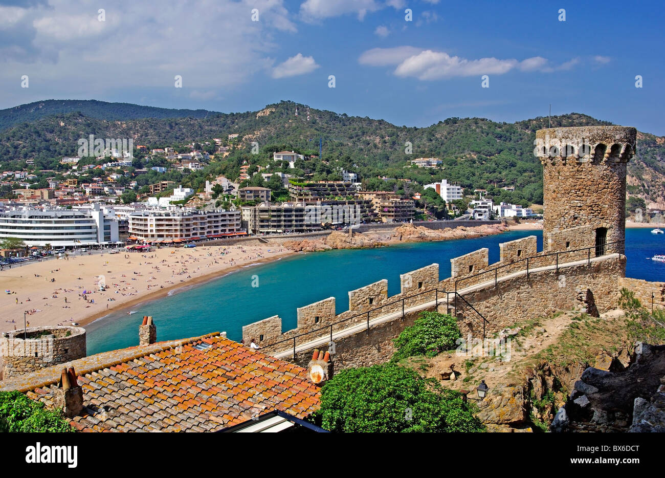 Stadtbild von Tossa de Mar, Costa Brava, Spanien. Mehr in meiner Galerie. Stockfoto