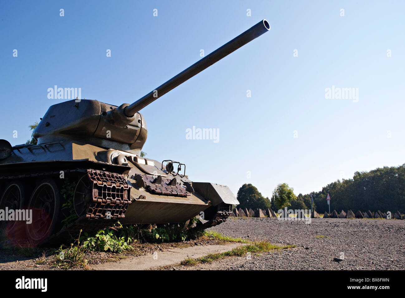 Museum der Befestigungen, Hlucin-Darkovicky bauen russischen Panzer t-34 Stockfoto