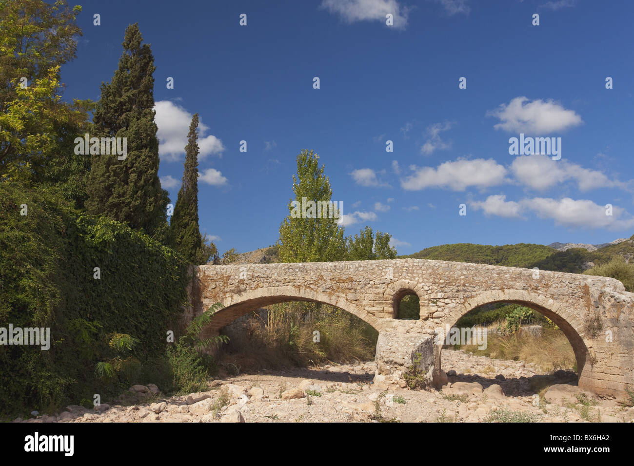 Pont Roma (Römerbrücke), Pollensa, Mallorca, Balearen, Spanien, Europa Stockfoto