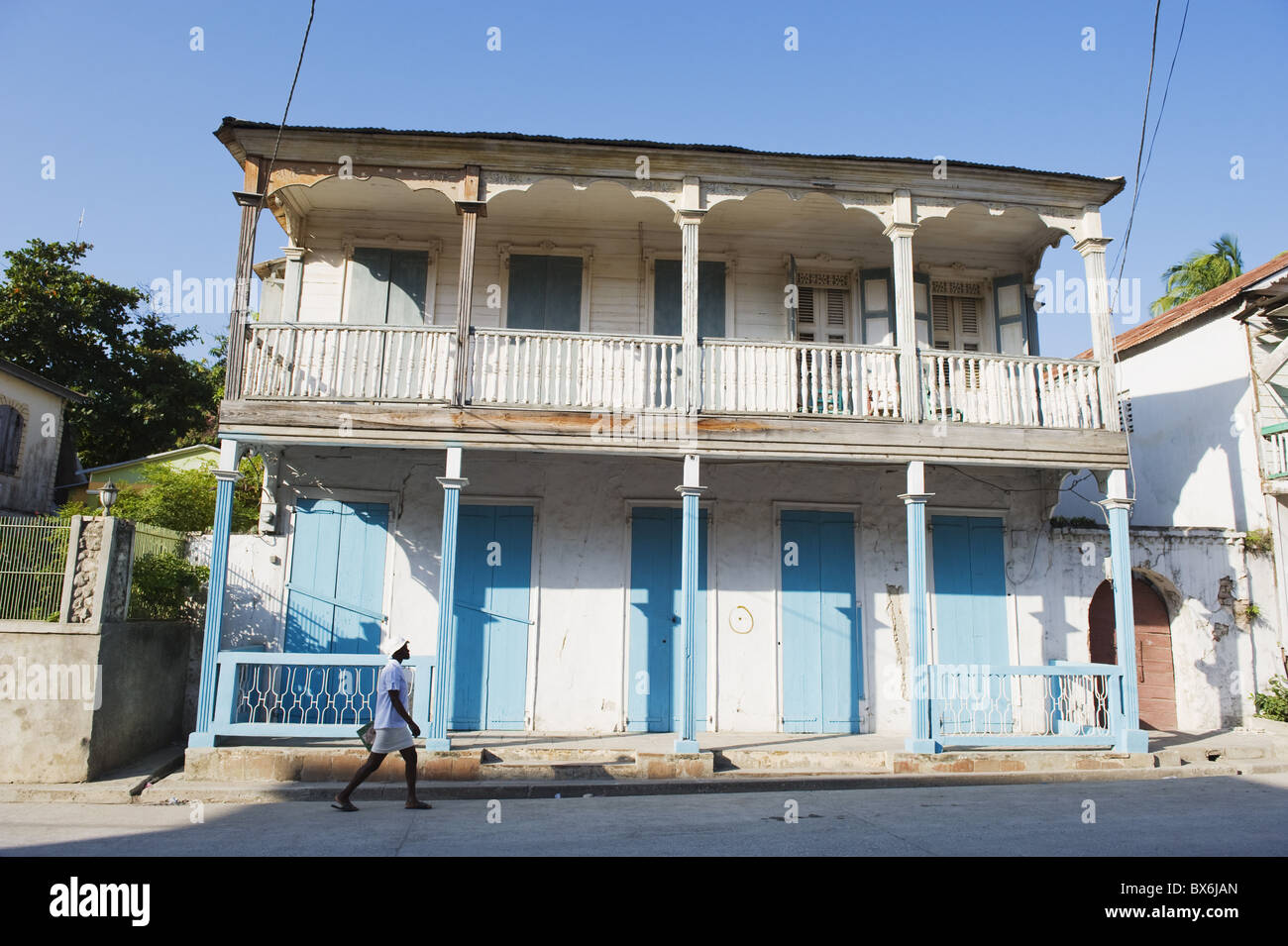Haus in der historischen kolonialen alte Stadt Jacmel, Haiti, West Indies, Karibik, Mittelamerika Stockfoto