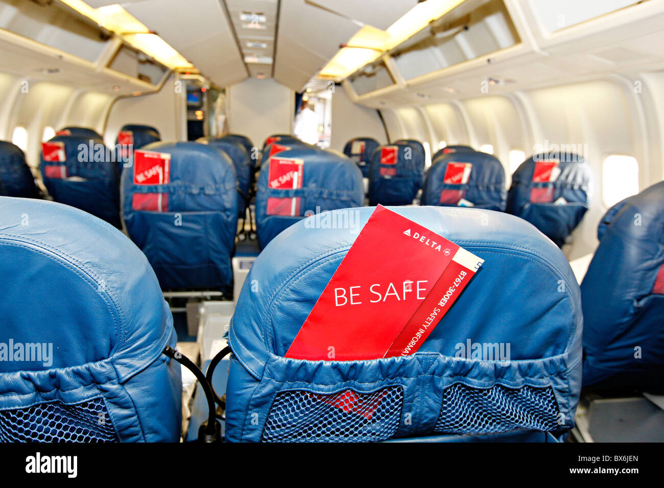 Delta Airlines Flugzeug Interieur Sitz Sicherheits